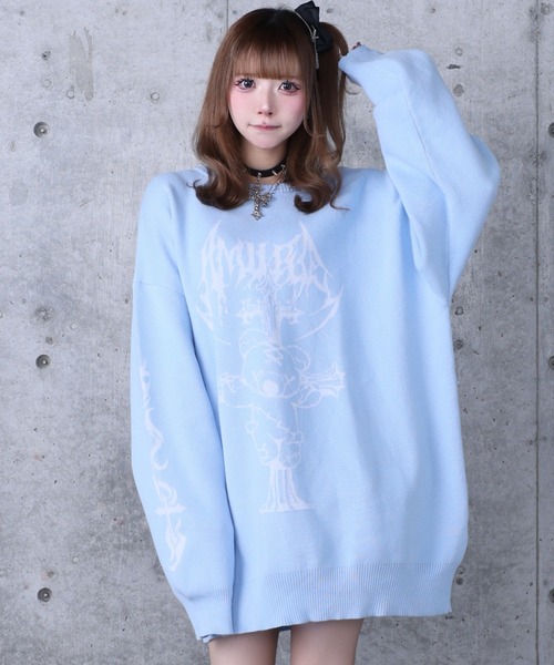 Amilige（アミリージュ） ニット セーター CrossBearジャカードニット