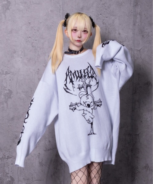 Amilige（アミリージュ） ニット セーター CrossBearジャカードニット