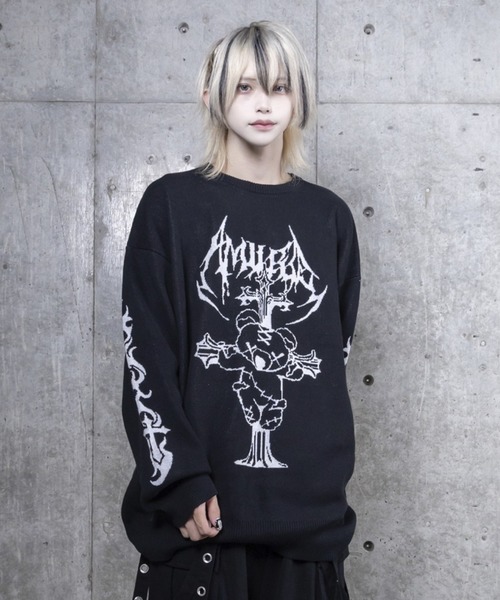 Amilige（アミリージュ） ニット セーター CrossBearジャカードニット