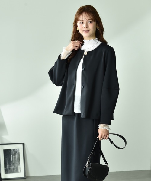 EPOCA MILANO レディース ジャケット ブラック 立体ポケット 美品 ドライオックス テーラードジャケット(ジャケット)｜EPOCA(エポカ)の