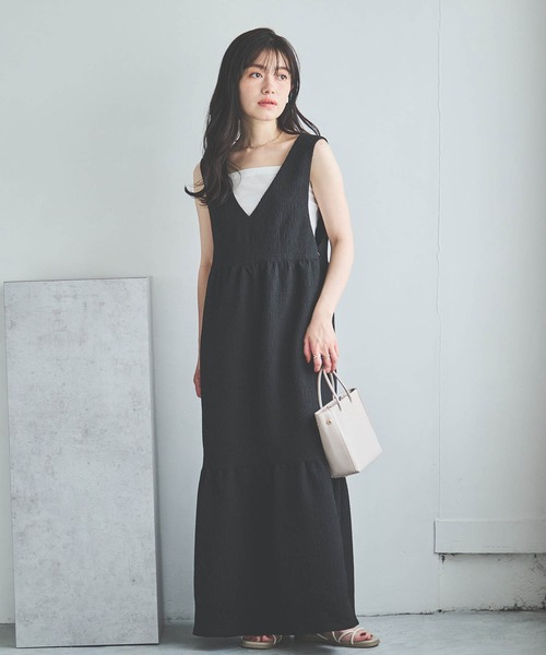 「mil」 ノースリーブワンピース X-SMALL ライトベージュ レディース_画像3