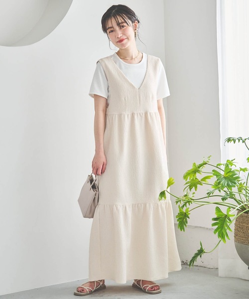 「mil」 ノースリーブワンピース X-SMALL ライトベージュ レディース_画像8