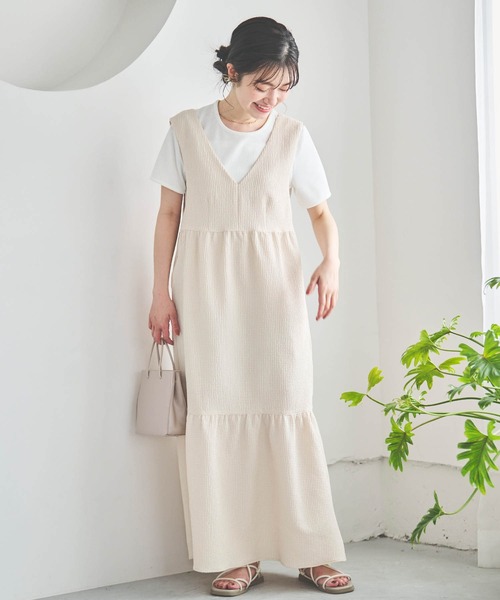 「mil」 ノースリーブワンピース X-SMALL ライトベージュ レディース_画像9