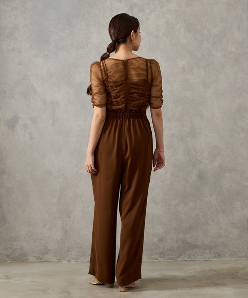 AIMER（エメ） パンツドレス ギャザーチュールオールインワンパンツ