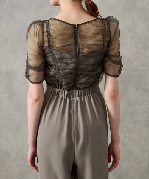 AIMER（エメ） パンツドレス ギャザーチュールオールインワンパンツ