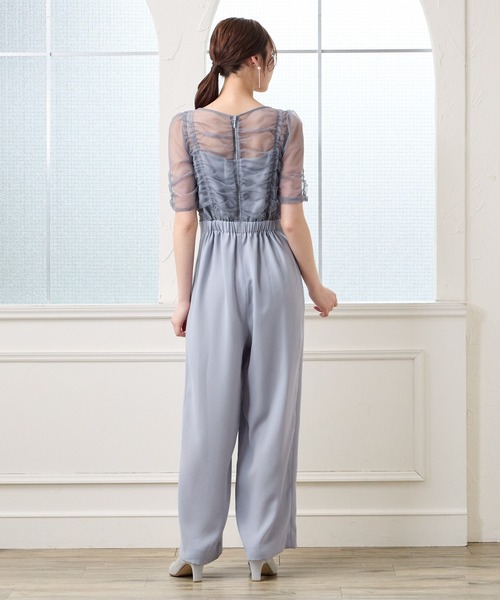 AIMER(エメ) パンツドレス ギャザーチュールオールインワンパンツ AIMER(エメ) パンツドレス ギャザーチュールオールインワンパンツ
