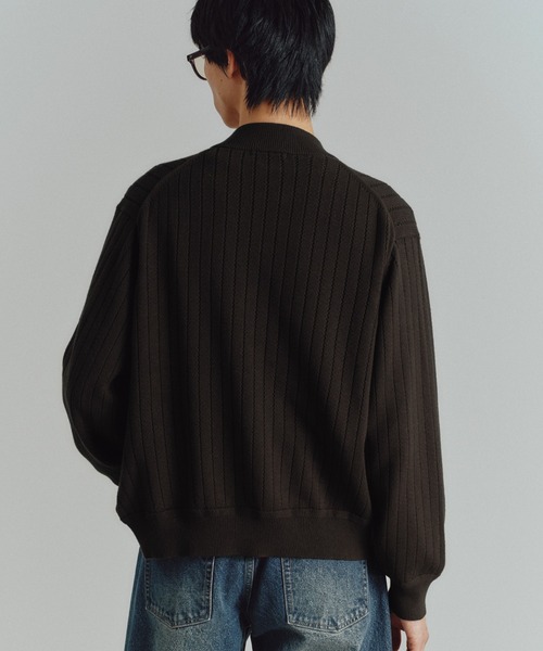 WYM LIDNM セーター ニット WIDE RIB SHORT NECK ZIP KNIT メンズ