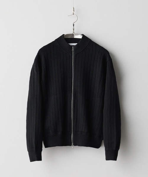 WYM LIDNM セーター ニット WIDE RIB SHORT NECK ZIP KNIT メンズ
