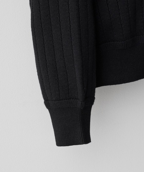 WYM LIDNM セーター ニット WIDE RIB SHORT NECK ZIP KNIT メンズ