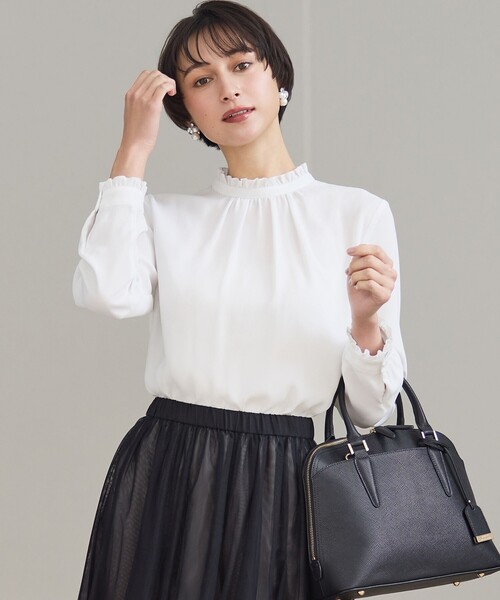 23区（ニジュウサンク） ブラウス シャツ 「洗える」バックサテン