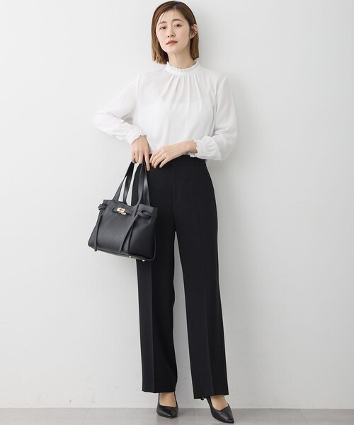 23区（ニジュウサンク） ブラウス シャツ 「洗える」バックサテン