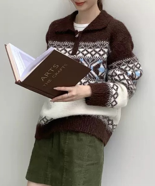 CLOTHY ニット セーター 「レトロムード漂うフェアアイル柄