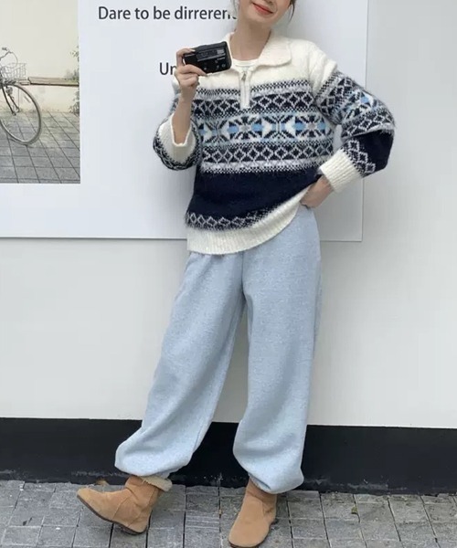 CLOTHY ニット セーター 「レトロムード漂うフェアアイル柄