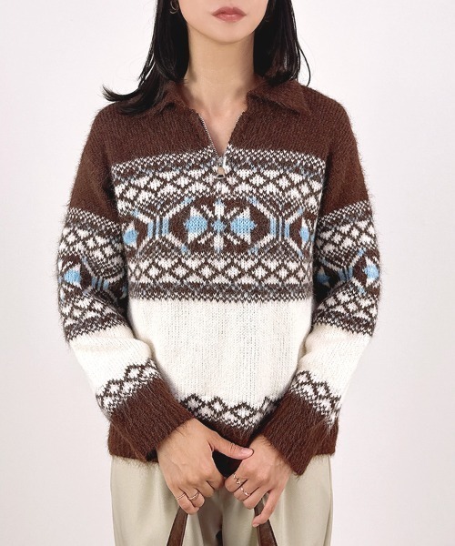 CLOTHY ニット セーター 「レトロムード漂うフェアアイル柄