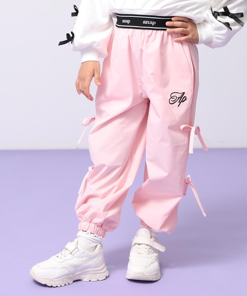 ANAP kids（アナップキッズ） パンツ サイドリボンシャカジョガー