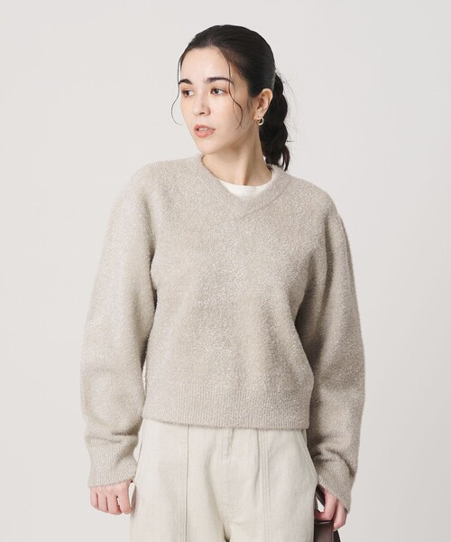 BEAUTY＆YOUTH UNITED ARROWS ニット セーター ラメフェザー Vネック