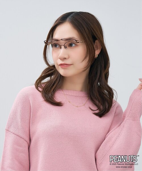 Zoff（ゾフ） 伊達メガネ メガネ 眼鏡 Zoff｜PEANUTS オーバル型 跳ね