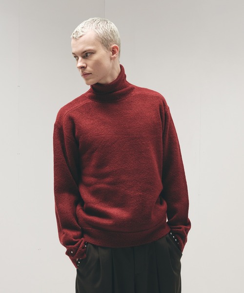 Adoon plain セーター ニット Studded Design Turtleneck Knit
