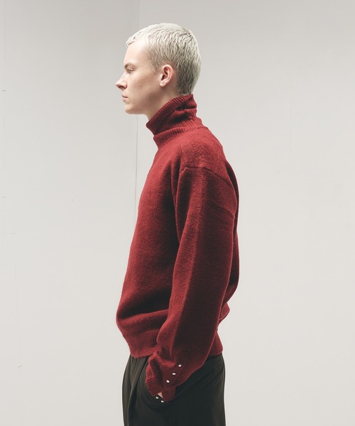 Adoon plain セーター ニット Studded Design Turtleneck Knit