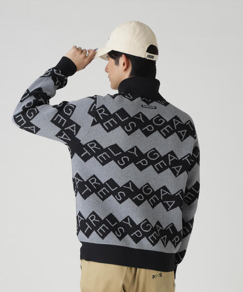 防寒　蓄熱　裏地付き　パーリーゲイツ　ニット　L〜XL相当　紺　白　ボーダー　5 PEARLY GATES（パーリーゲイツ） tシャツ 「PEARLY GATES」ダブルJQ