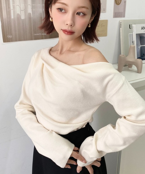 「moment+」 長袖ニット L ナチュラル レディース_画像3