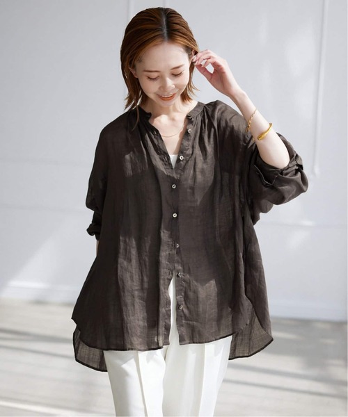 「SLOBE IENA」 長袖ブラウス FREE チャコールグレー レディース_画像4