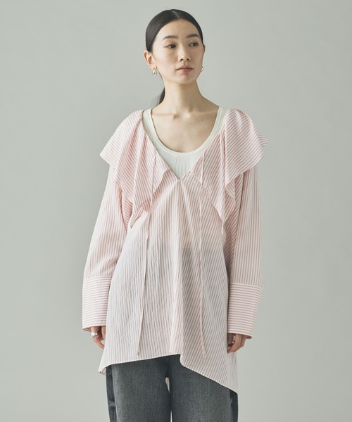 Curensology（カレンソロジー） ブラウス シャツ /「C.S.G」ストライプ