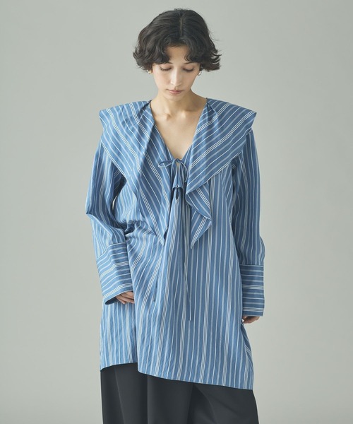人気　カレンソロジー curensology ビッグシャツ　ストライプ　長袖 新品 カレンソロジー curensology ＜&RC＞ストライプ ビッグシャツ
