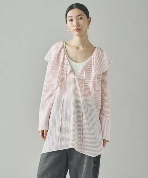 Curensology（カレンソロジー） ブラウス シャツ /「C.S.G」ストライプ