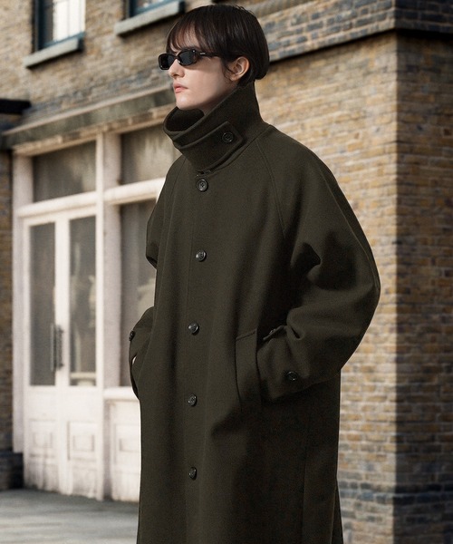 「EMMA CLOTHES」 「ender products」ステンカラーコート L ダークブラウン メンズ_画像2