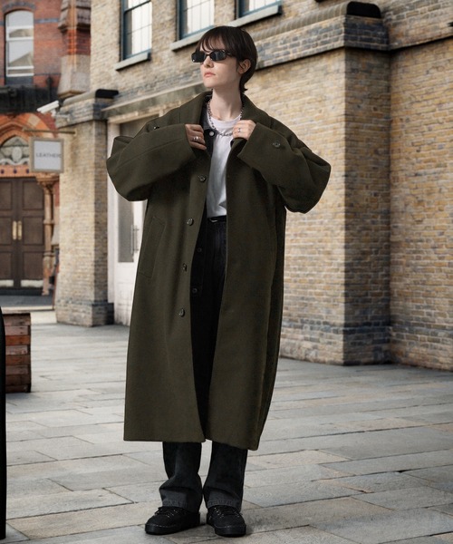 「EMMA CLOTHES」 「ender products」ステンカラーコート L ダークブラウン メンズ_画像3