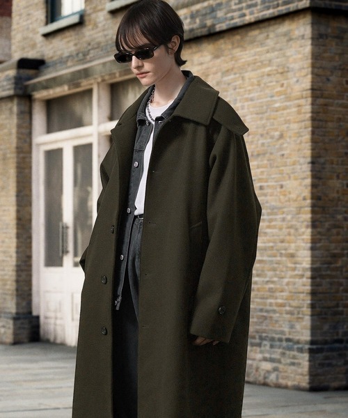 「EMMA CLOTHES」 「ender products」ステンカラーコート L ダークブラウン メンズ_画像8