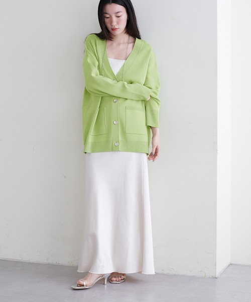 「LARUTA」 ニットカーディガン FREE チャコールグレー レディース_画像2