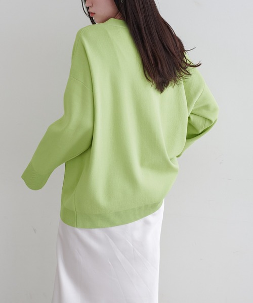 「LARUTA」 ニットカーディガン FREE チャコールグレー レディース_画像4