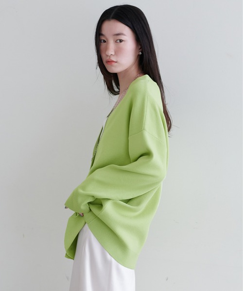 「LARUTA」 ニットカーディガン FREE チャコールグレー レディース_画像5