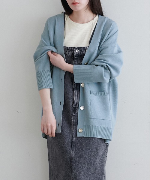 「LARUTA」 ニットカーディガン FREE チャコールグレー レディース_画像8