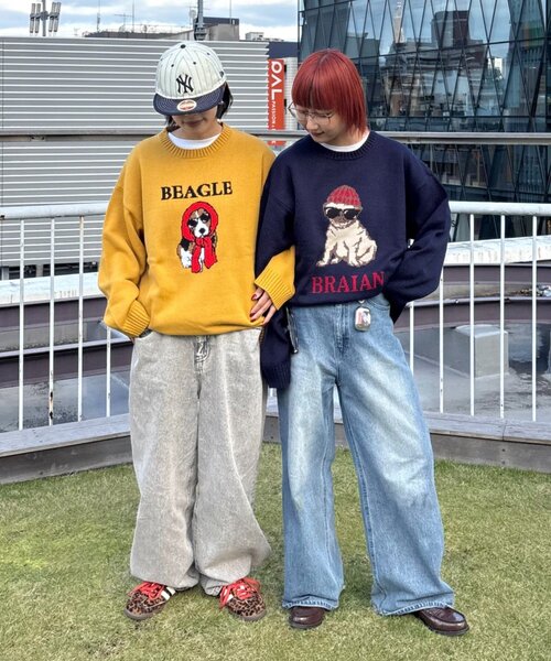 「CIAOPANIC TYPY」 長袖ニット LARGE ライトグレー メンズ_画像2