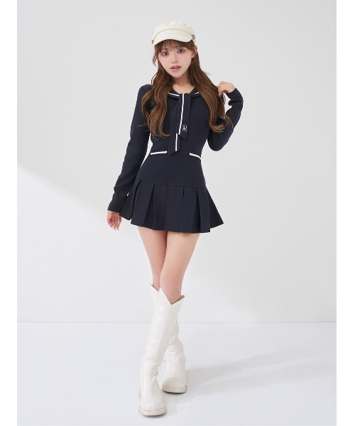 ダーリッチ darich セーラーワンピース F ホワイト ダーリッチ darich セーラーカラープリーツミニワンピース WHT FL
