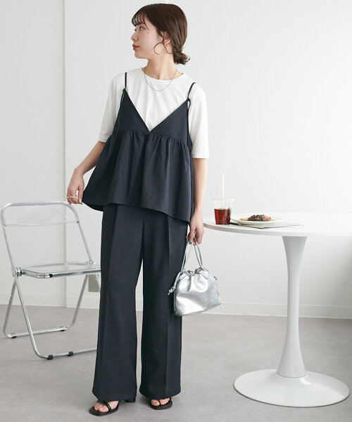 「DISCOAT」 コンビワンピース MEDIUM グレー レディース_画像9