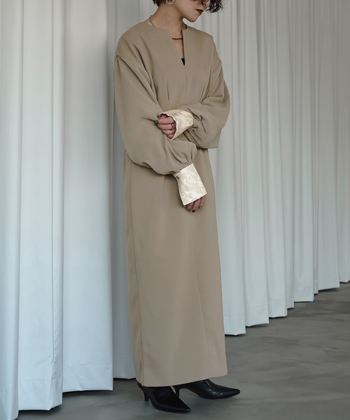 「Ezick」 長袖ワンピース FREE ブラック系その他 レディース_画像3