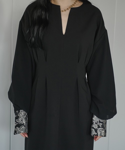 「Ezick」 長袖ワンピース FREE ブラック系その他 レディース_画像6
