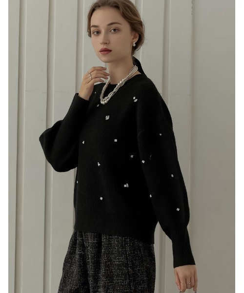 「MEISM」 長袖ニット MEDIUM グレー レディース_画像2