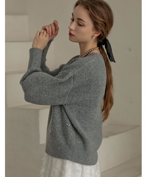 「MEISM」 長袖ニット MEDIUM グレー レディース_画像8