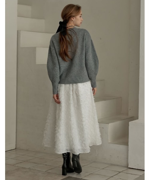 「MEISM」 長袖ニット MEDIUM グレー レディース_画像9