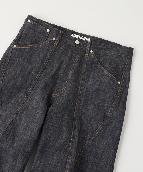 NVRFRGT（ネヴァーフォーゲット） パンツ 3D TWISTED JORTS/RAW INDIGO