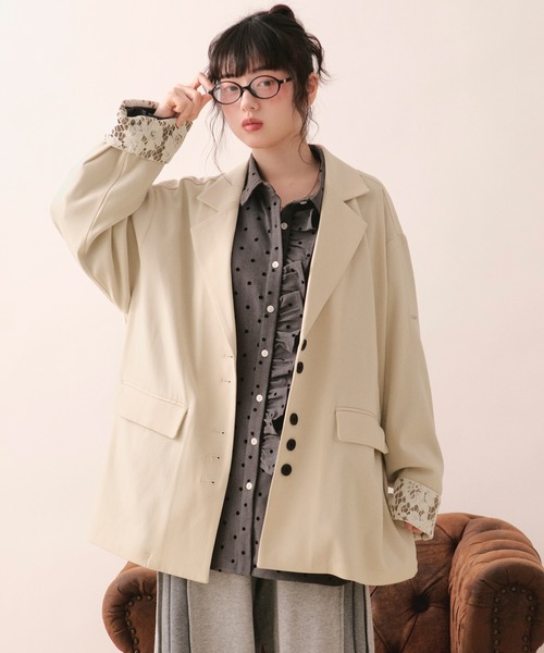 loin nuit ジャケット テーラードジャケット nuance button lace
