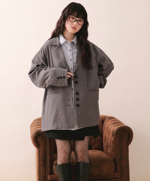 loin nuit ジャケット テーラードジャケット nuance button lace