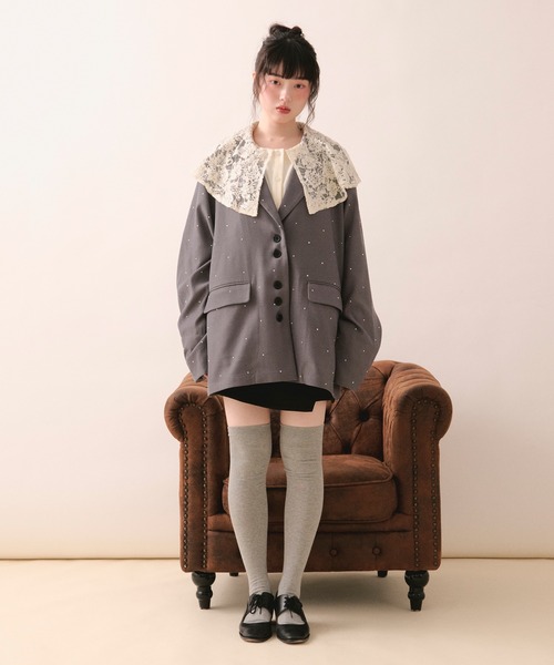loin nuit ジャケット テーラードジャケット nuance button lace