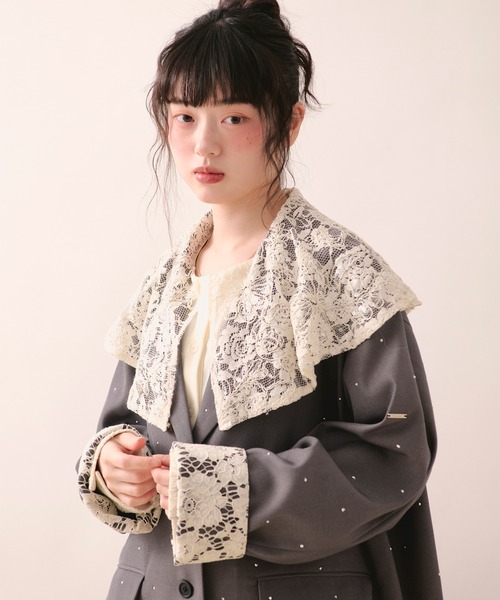 ジャケット・アウター nuance button frill jacket nuance button lace jacket / レースジャケット - メルカリ
