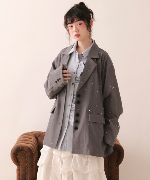 loin nuit ジャケット テーラードジャケット nuance button lace